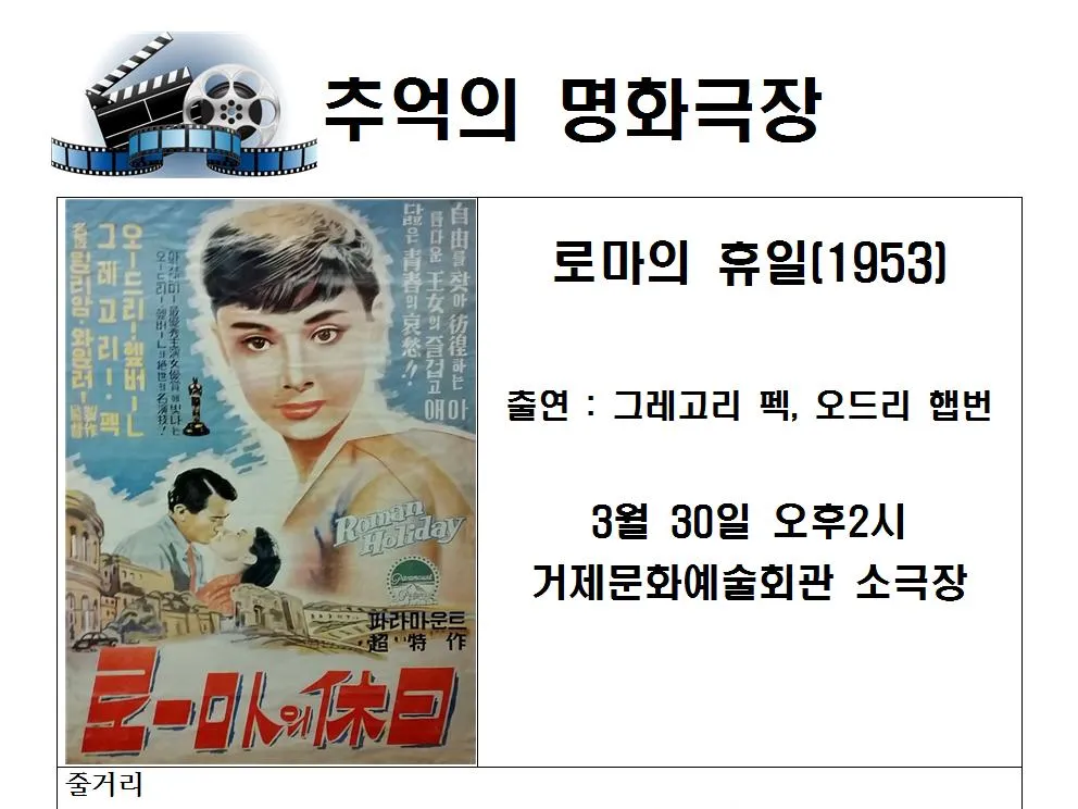 추억의 명화극장-로마의 휴일